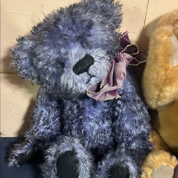 Vintage America Purple and Gold Teddy Bear Trio - Picture 4 of 8